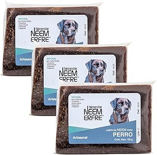 Jabón natural artesanal para perro con neem antipulgas