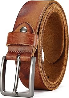 Cinturón artesanal de piel grano completo con caja de regalo