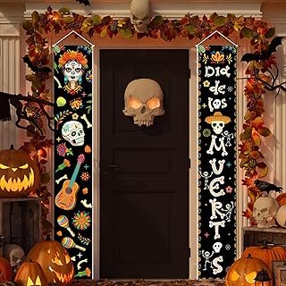 Cartel colgante artesanal calavera para puerta mexicana