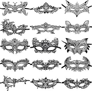 Paquete de máscaras de encaje negro artesanales para mujer