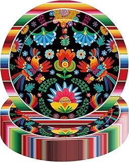 Platos de papel mexicanos coloridos para fiestas tradicionales