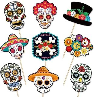 Decoraciones artesanales para cupcakes calavera mexicana