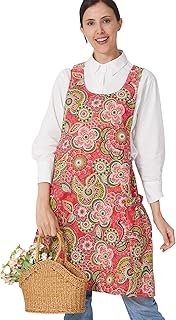 Delantal artesanal de algodón y lino con espalda cruzada