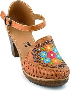 Zapatos Artesanales de Piel con Flores Bordadas para Mujer