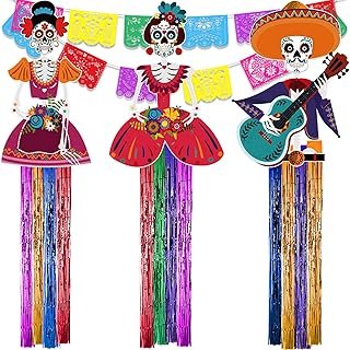 Set artesanal de decoración de porche calavera mexicana