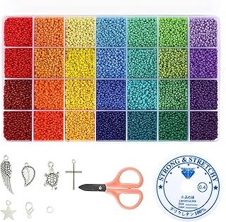 Mini cuentas cristal arcoíris para pulseras artesanales coloridas