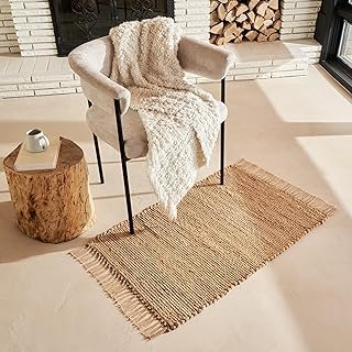 Alfombra de yute tejida a mano natural para entrada y sala