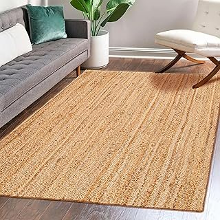 Alfombra de yute bohemia tejida a mano para interior y exterior