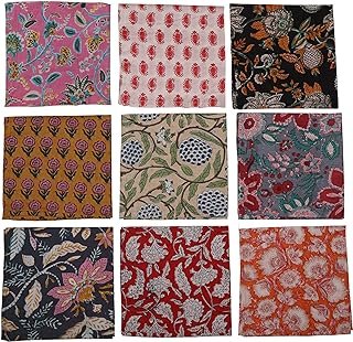 Servilletas de algodón estampadas a mano estilo artesanal bohemio