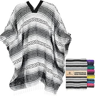 Poncho mexicano tradicional tipo sarape artesanal unisex