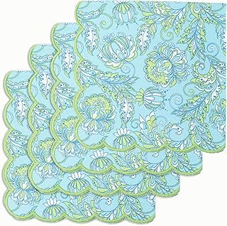 Servilletas kalamkari artesanales con bordado decorativo