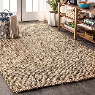 Alfombra de yute tejida a mano bohemia natural para interiores