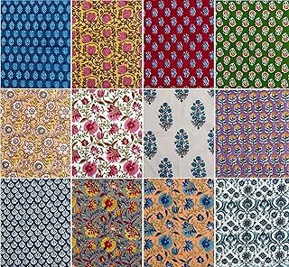 Servilletas florales artesanales con estampado en bloques