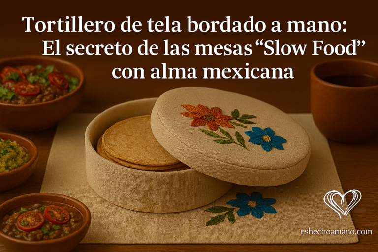 Lee más sobre el artículo Tortillero de tela bordado a mano: El secreto de las mesas ‘Slow Food’ con alma mexicana